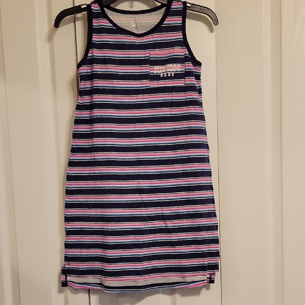 Justice Navy and Pink Striped Dress
